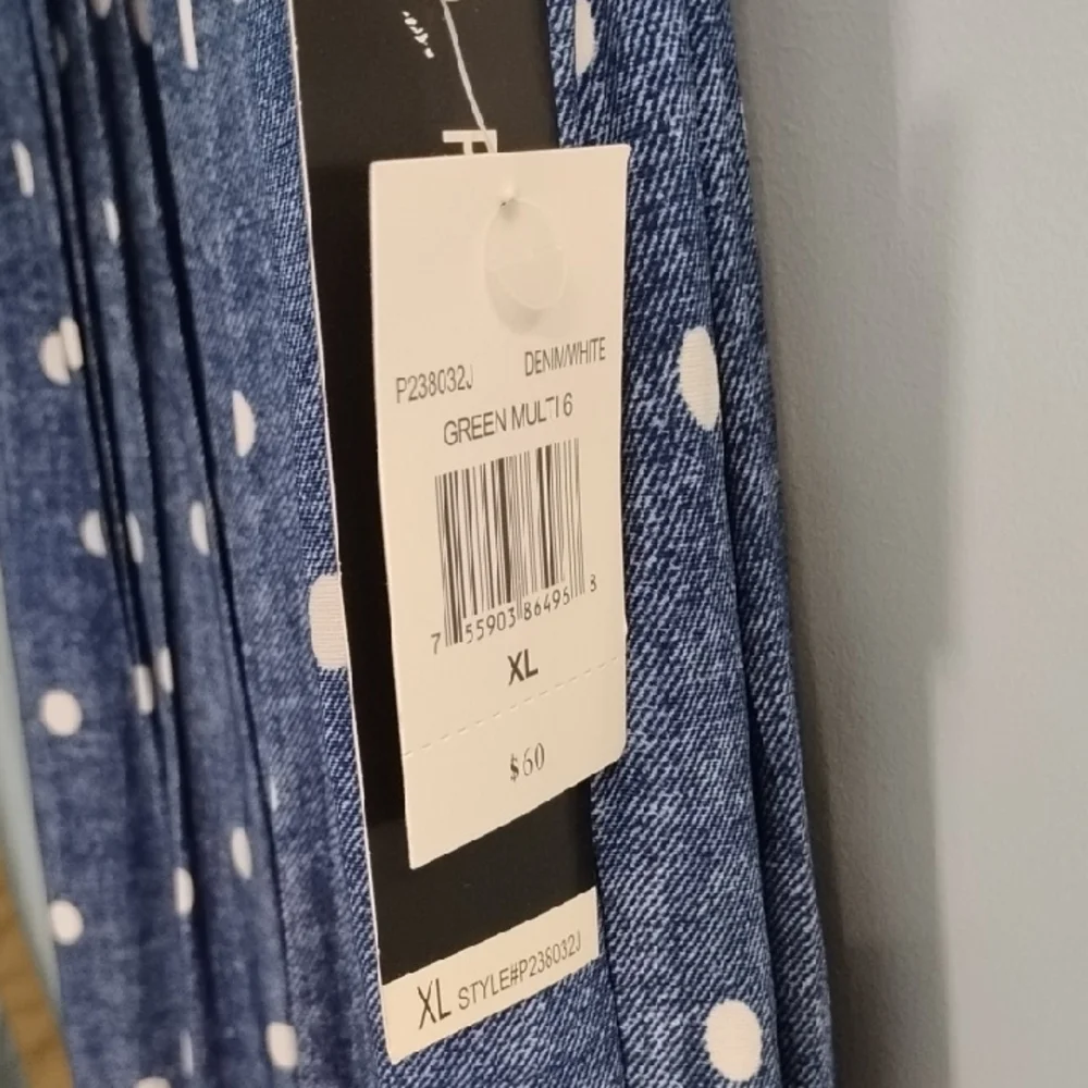 Perceptions Blue and White Polka Dot Dress Size XL - Picture 3 of 6